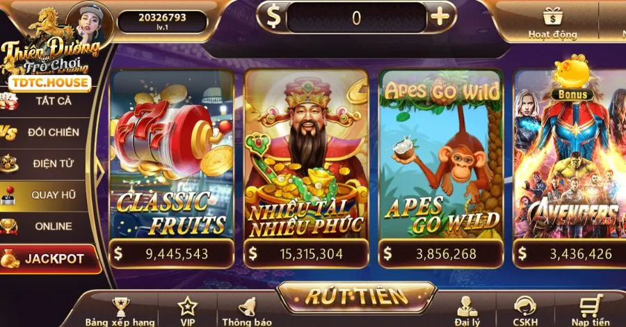 Máy đánh bạc với biểu tượng jackpot lớn, trò chơi slot game tại U888